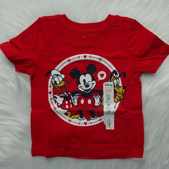 Lot of 2 Disney Mickey Mouse Tees Graphic T-Shirts Red Orange Baby Toddler 12 Mo - Picture 3 of 10